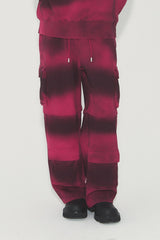 VANN VALRENCE Ombre Stripe Multi-Pocket Drawstring Sweatpants