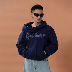 CLP Oversized Cowl-Hood Pearl-Stud Hoodie