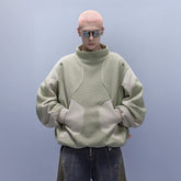 XIPHEVIL Fleece-Panel Saber-Sleeve Sweatshirt Green