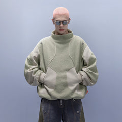 XIPHEVIL Fleece-Panel Saber-Sleeve Sweatshirt Green