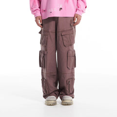 VANN VALRENCE Multi-Pocket Oversized Cotton Cargo Pants