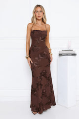 Petal Lullaby Maxi Dress Chocolate