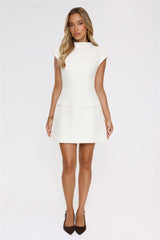 Good Outfit Day Tweed Mini Dress White