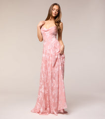 Vivienne Floral Brocade Lace-Up Dress