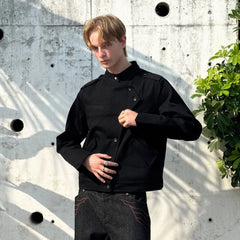 ESAIAS Asymmetric Stand-Collar Military Jacket