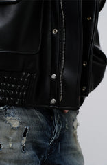 FACEONLAB Arm-Patched Bomber Oversized Jacket