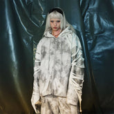 RECOVER ZONE Distressed Slashed PU Layered Hooded Jacket