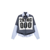 NOTHINGNESS WORLD Deconstructed Layered Graphic Spliced Shirt