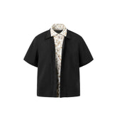 OKAYTHXBYE Double-Layer Floral Half Shirt