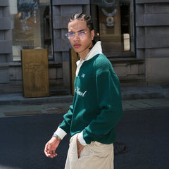 STEEPC Contrast Collar Polo Sweater
