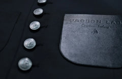 FACEONLAB Stand-Collar Metal-Shoulder Blazer Black