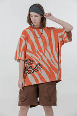 ERROR CODE ROBOT Tiger Stripe Oversized T-Shirt