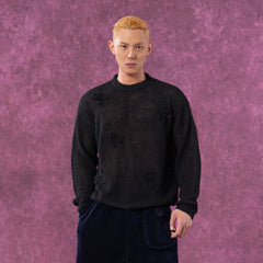 CLP Crochet Rose Wool-Blend Sweater
