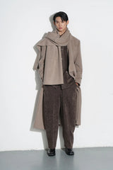 ORAL UTOPIA Wool Blended Double-Breasted Long Coat