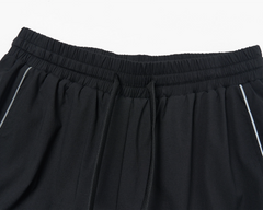 SAVAGEGROWTHWORLD Embroidered Logo Piped Straight-Leg Pants