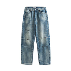 ME DA IGUAL Distressed Ripped Whisker Washed Jeans