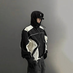 F2CE Deconstructed Detachable-Hood Color-Block Windbreaker