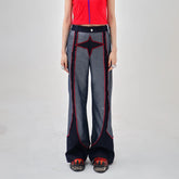 EMBRYO Four-Point Star Spliced Flared Pants