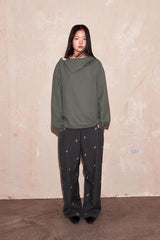 SAME FLOW Essential Asym Cowl Collar Drape Pullover