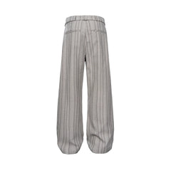 CATSSTAC Button-Closure Striped Double-Pleat Trousers
