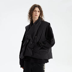 ORGANIC EMOTION Deconstructed Scarf Collar Down Vest