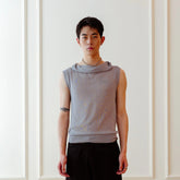 KADAKADA Retro Cowl-Neck Knited Sleeveless T-Shirt