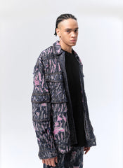 VANN VALRENCE Distressed Embroidered Multi-Pockets Denim Jacket