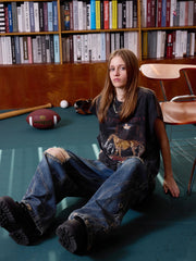 ERROR CODE ROBOT Distressed Animal-Print Sleeveless Tee