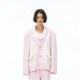 VANN VALRENCE Washed Beaded Frayed Denim Jacket