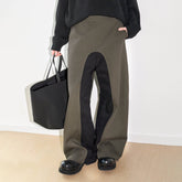LABELROOM Paneled Color Blocked Zipper Pants