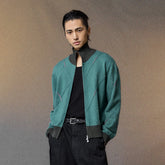 ALVNG AR ANTS Geometric Stitch Zip-Up Sweater