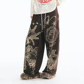1997 POSTOFFICE Tribal Spiral Beaded Drawstring Sweatpants