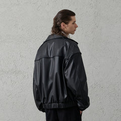 ORGANIC EMOTION Faux Leather Piped Seam Jacket