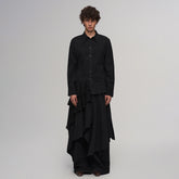 ILNya Nieternite Nifutur Asymmetric Drape Panel Ramie-Blend Shirt