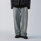 F2CE Washed Panel Adjustable-Hem Denim Pants