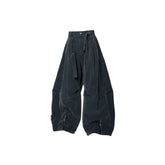 RELABEL Velour Zip-Hem Oversized Jeans