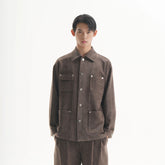ORAL UTOPIA Snap-Button Multi-Pocket Utility Shirt