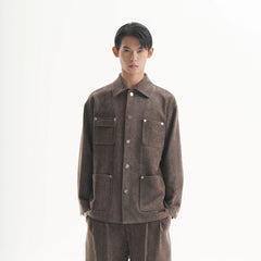 ORAL UTOPIA Snap-Button Multi-Pocket Utility Shirt
