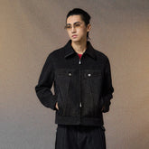 ALVNG AR ANTS Tweed Panelled PU-Collar Jacket