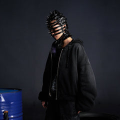 RECOVER ZONE Reversible Check & Solid Hoodie Jacket
