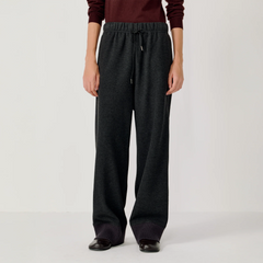 OPICLOTH Ribbed-Hem Drawstring Knit Trousers