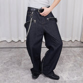 ASSEEN Faux Fur-Spliced Raw Denim Pants