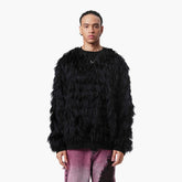 VANN VALRENCE Double-Layer Feathered Crewneck Sweatshirt