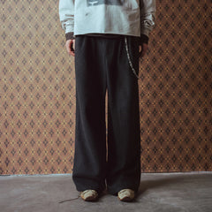 RICHILL Panel Pleated Wide-Leg Trousers