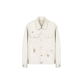 OKAYTHXBYE Distressed Houndstooth-Lined Frayed Jacket