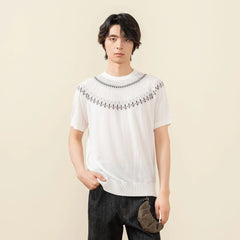 MOITIEDEPETALE Fair Isle Jacquard Tee