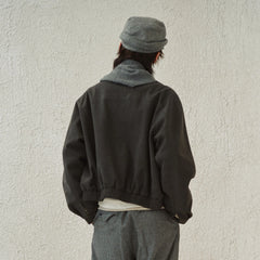 GONGHE REPUB High-Neck Woolen Crop Jacket
