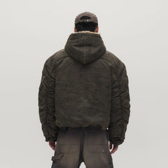SAVAGEGROWTHWORLD Camo Faux Fur Lining Bomber Jacket