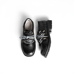 REWRITE Contrast Rope-Laced Leather Derby Shoes