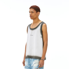 VANN VALRENCE Distressed Edge-Sprayed Oversized Tank Top